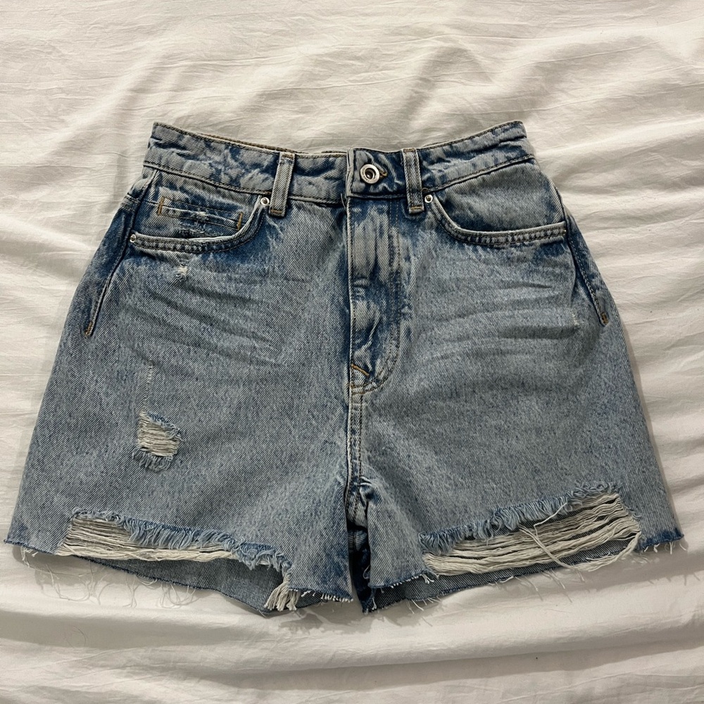 Zara High Rise Jeans Shorts